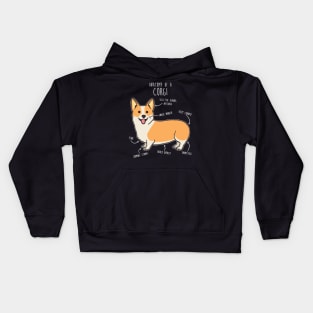 Corgi Anatomy Kids Hoodie